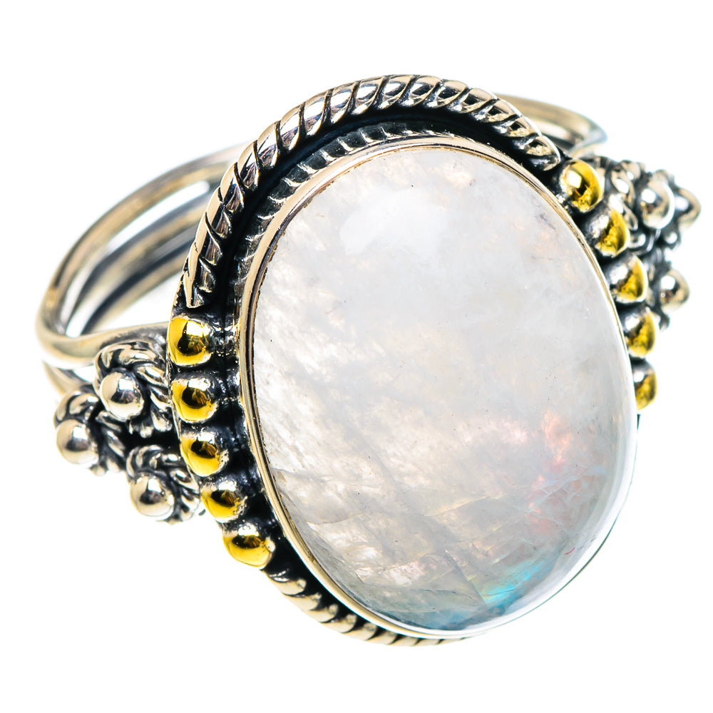 Rainbow Moonstone Rings handcrafted by Ana Silver Co - RING94299