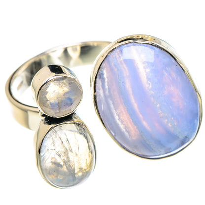 Blue Lace Agate Rings handcrafted by Ana Silver Co - RING94326
