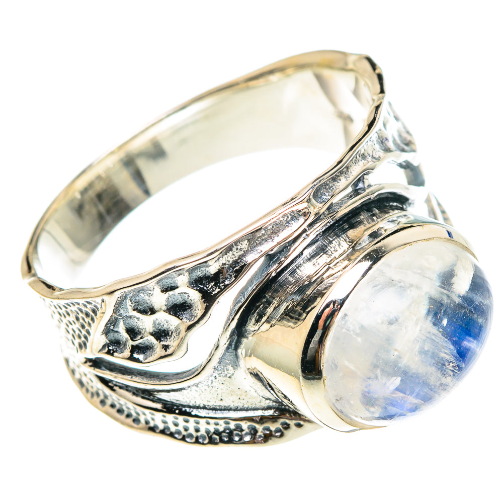 Rainbow Moonstone Rings handcrafted by Ana Silver Co - RING94327