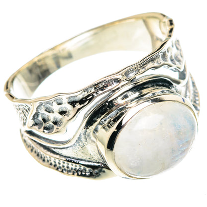 Rainbow Moonstone Rings handcrafted by Ana Silver Co - RING94389