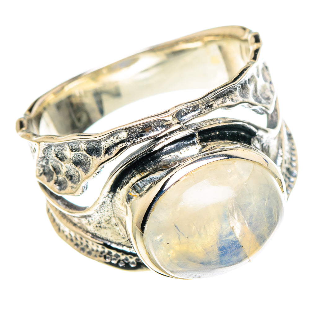 Rainbow Moonstone Rings handcrafted by Ana Silver Co - RING94400