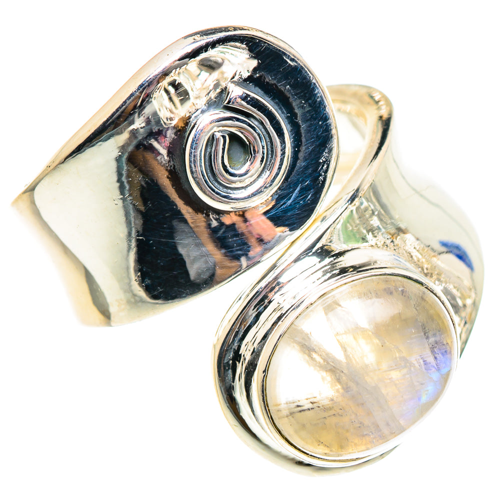 Rainbow Moonstone Rings handcrafted by Ana Silver Co - RING94401