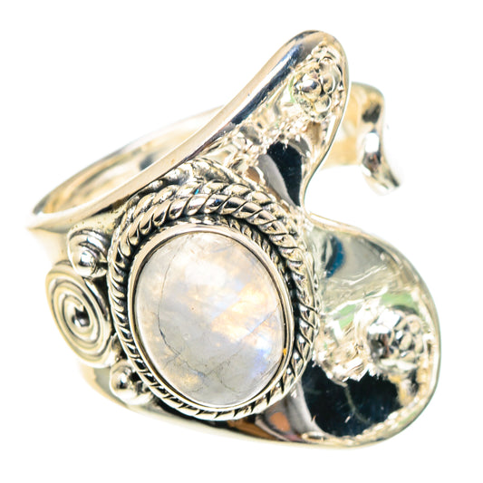 Rainbow Moonstone Rings handcrafted by Ana Silver Co - RING94402