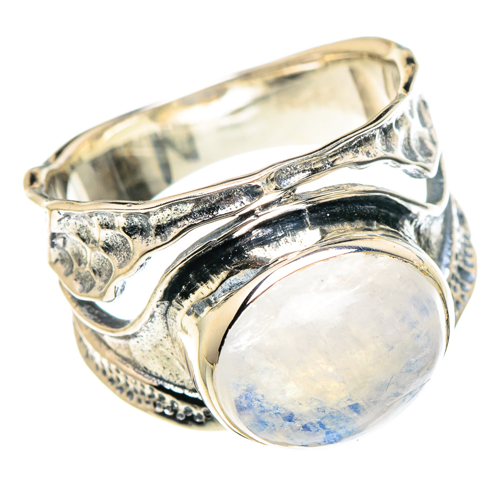 Rainbow Moonstone Rings handcrafted by Ana Silver Co - RING94412