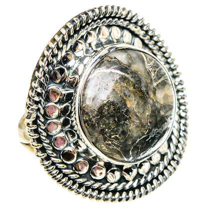 Pyrite Agate Rings handcrafted by Ana Silver Co - RING94445 - Photo 2