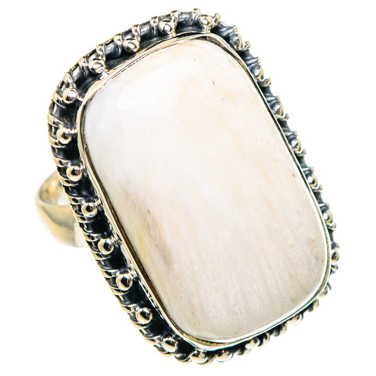 White Scolecite Rings handcrafted by Ana Silver Co - RING94450