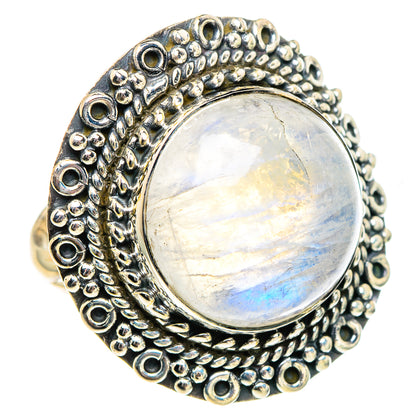 Rainbow Moonstone Rings handcrafted by Ana Silver Co - RING94453