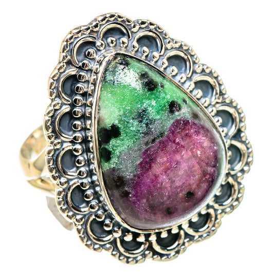 Ruby Zoisite Rings handcrafted by Ana Silver Co - RING94454