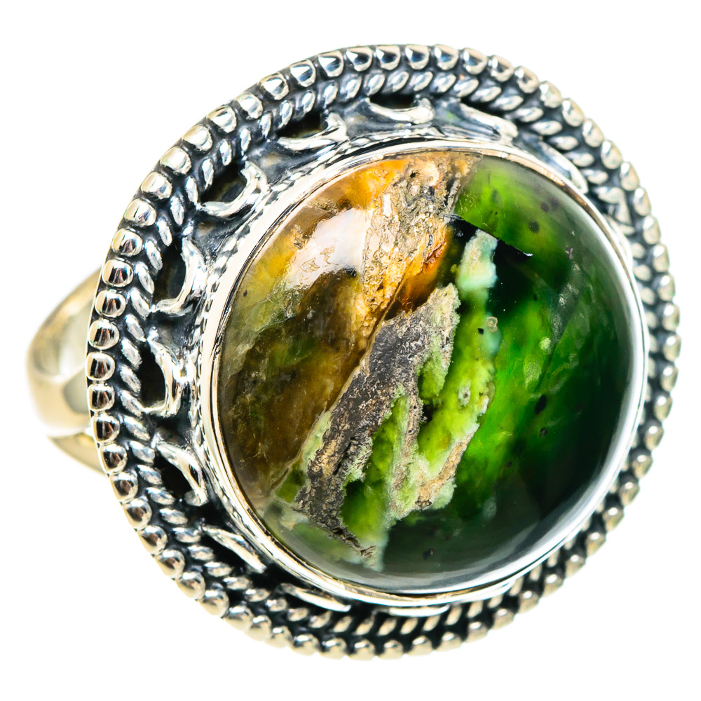 Australian Green Opal Rings handcrafted by Ana Silver Co - RING94469