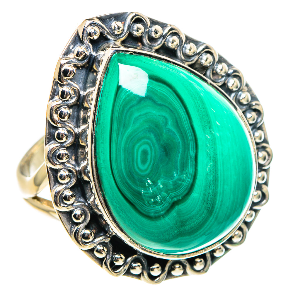Malachite Rings handcrafted by Ana Silver Co - RING94473