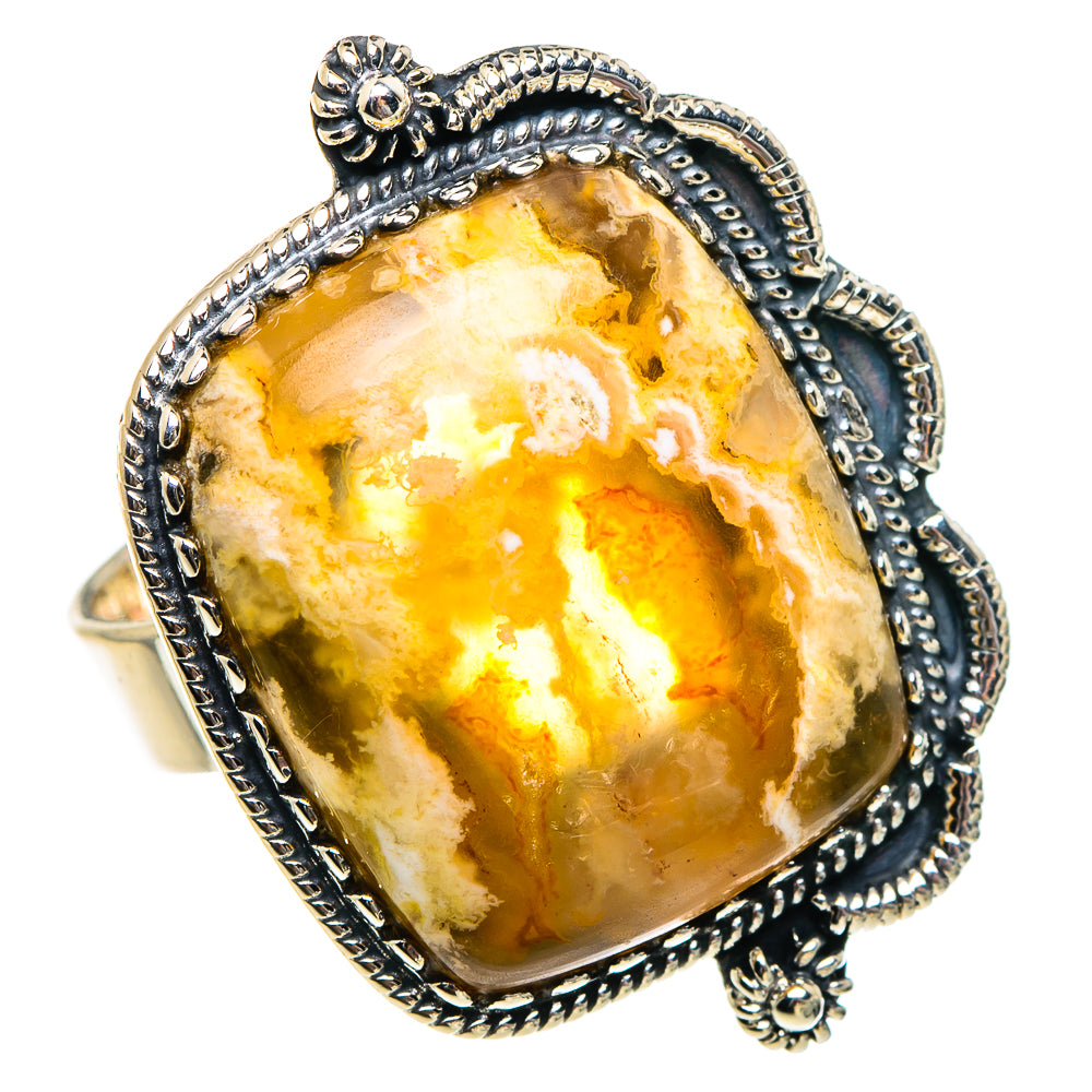 Plume Agate Rings handcrafted by Ana Silver Co - RING94482 - Photo 2