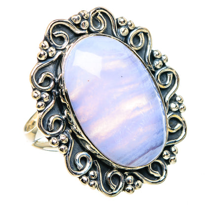 Blue Lace Agate Rings handcrafted by Ana Silver Co - RING94493
