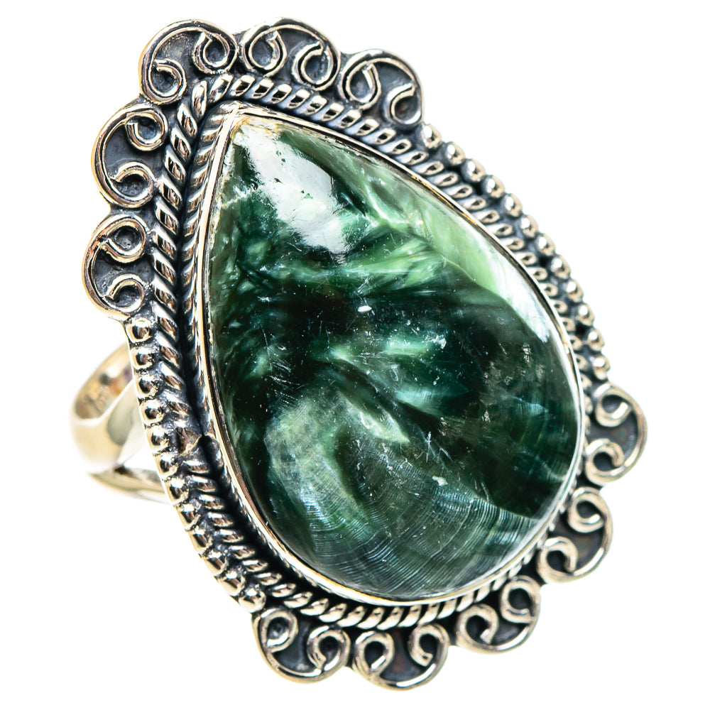 Seraphinite Rings handcrafted by Ana Silver Co - RING94502 - Photo 2