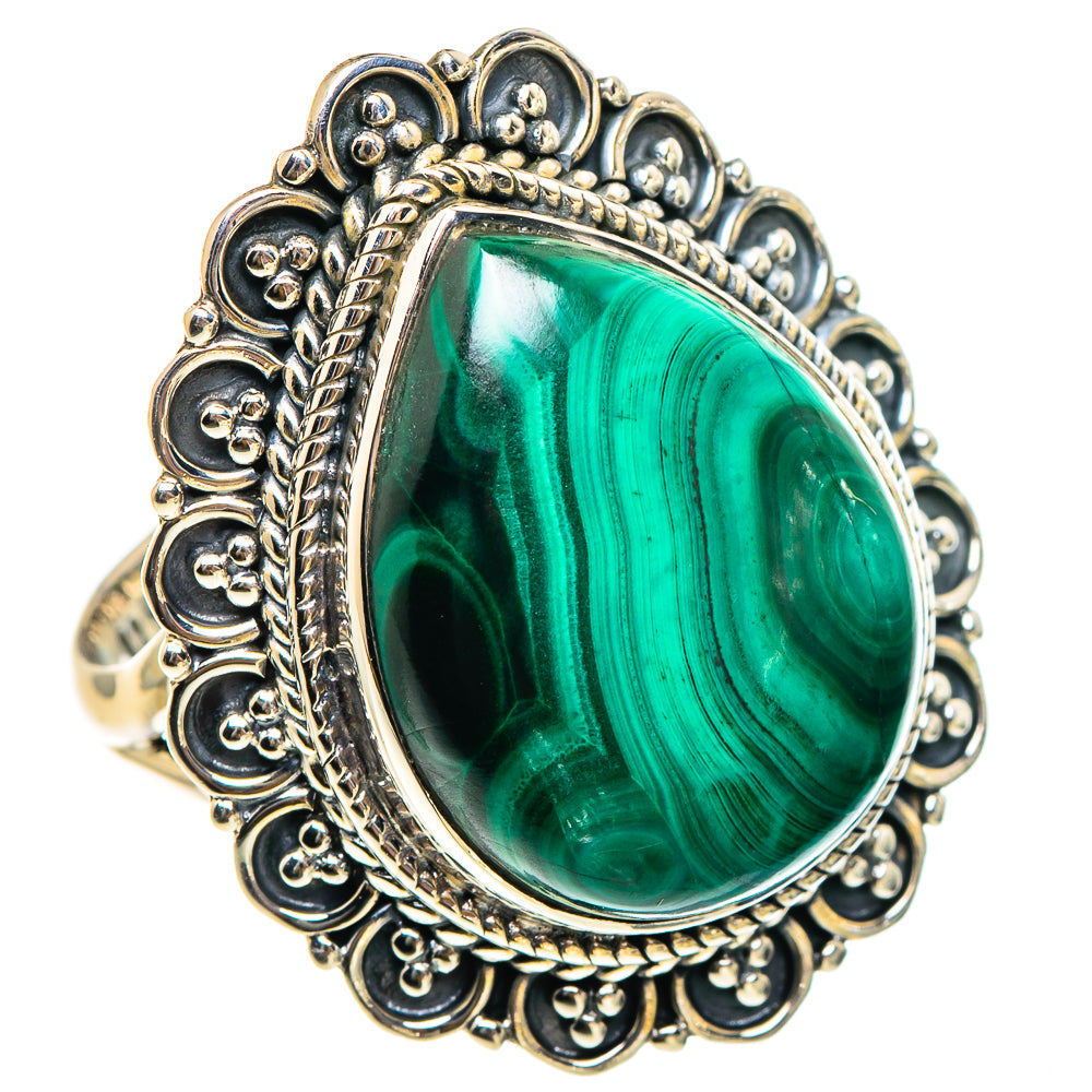 Malachite Rings handcrafted by Ana Silver Co - RING94503