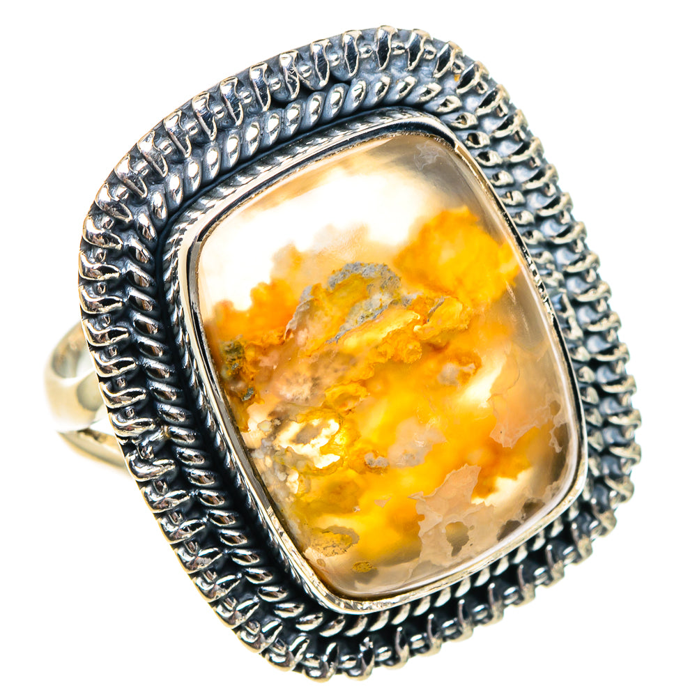 Plume Agate Rings handcrafted by Ana Silver Co - RING94519 - Photo 2