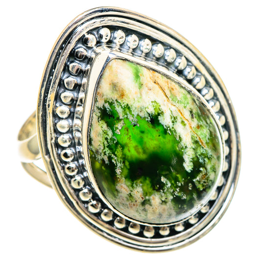 Australian Green Opal Rings handcrafted by Ana Silver Co - RING94548
