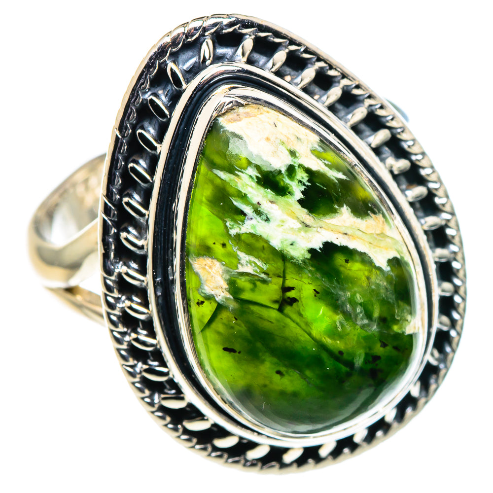 Australian Green Opal Rings handcrafted by Ana Silver Co - RING94557