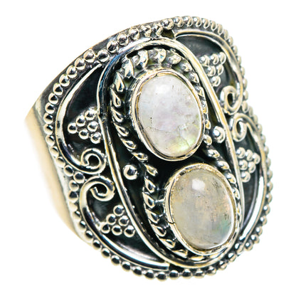 Rainbow Moonstone Rings handcrafted by Ana Silver Co - RING94571