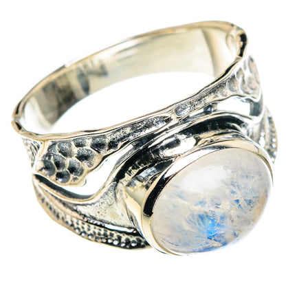 Rainbow Moonstone Rings handcrafted by Ana Silver Co - RING94572