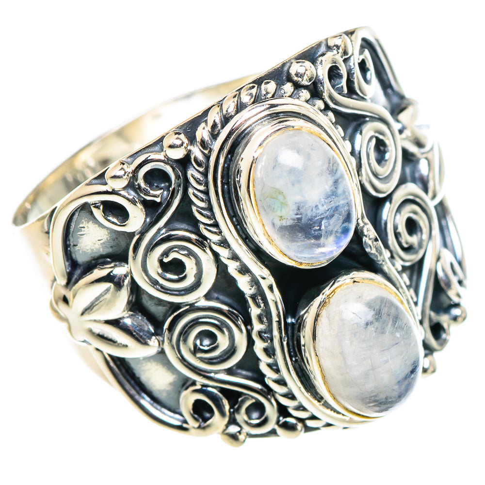 Rainbow Moonstone Rings handcrafted by Ana Silver Co - RING94599