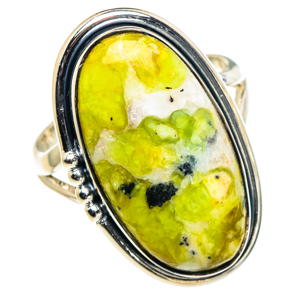 African Green Opal Rings handcrafted by Ana Silver Co - RING94601