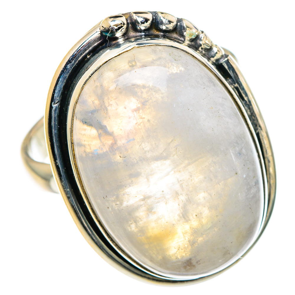 Rainbow Moonstone Rings handcrafted by Ana Silver Co - RING94620