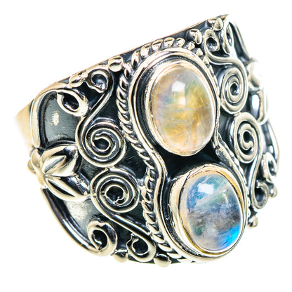 Rainbow Moonstone Rings handcrafted by Ana Silver Co - RING94640