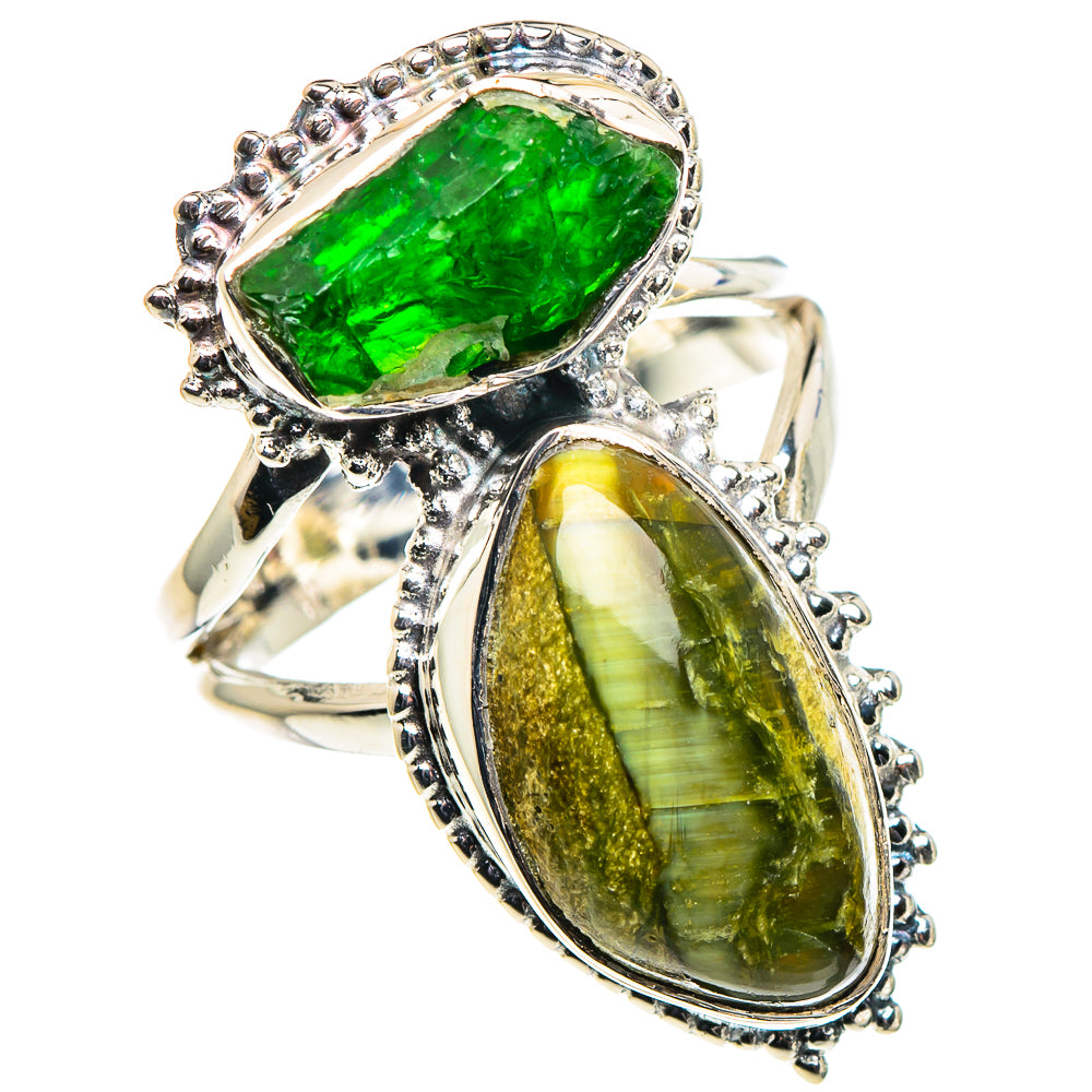 African Green Opal Rings handcrafted by Ana Silver Co - RING94652