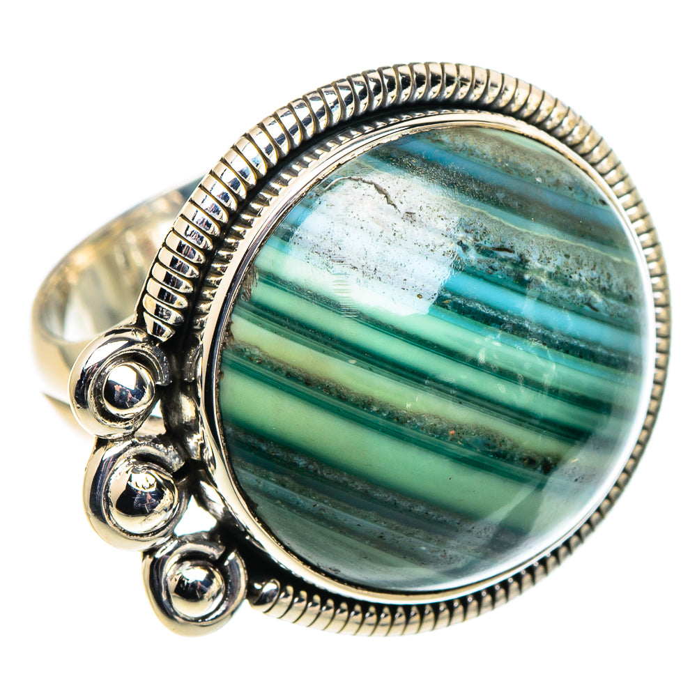 Green Botswana Agate Rings handcrafted by Ana Silver Co - RING94654