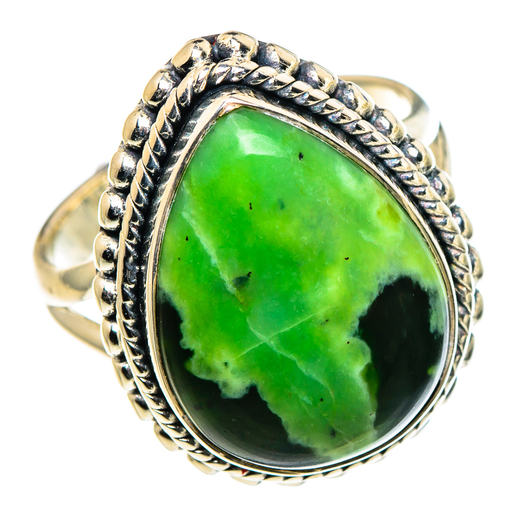 Australian Green Opal Rings handcrafted by Ana Silver Co - RING94683