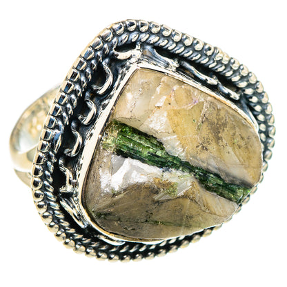 Green Tourmaline In Quartz Rings handcrafted by Ana Silver Co - RING94685 - Photo 2