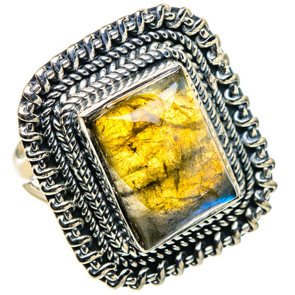 Labradorite Rings handcrafted by Ana Silver Co - RING94702