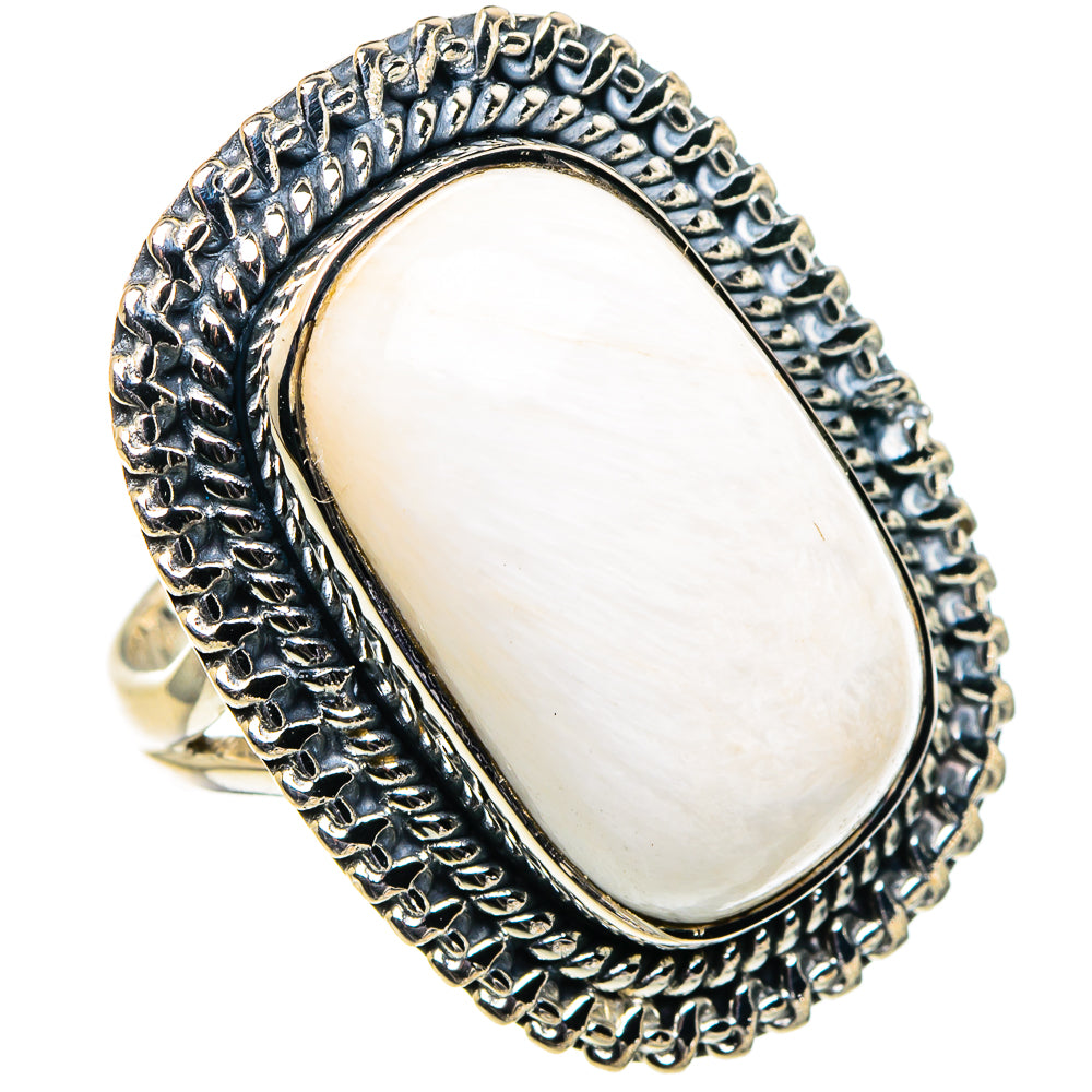 White Scolecite Rings handcrafted by Ana Silver Co - RING94752 - Photo 2