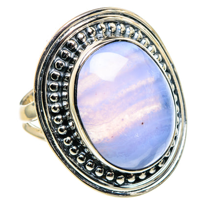 Blue Lace Agate Rings handcrafted by Ana Silver Co - RING94754