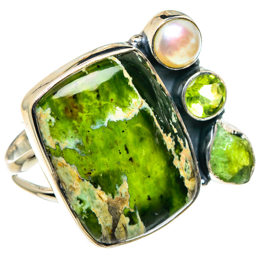 Australian Green Opal Rings handcrafted by Ana Silver Co - RING94779
