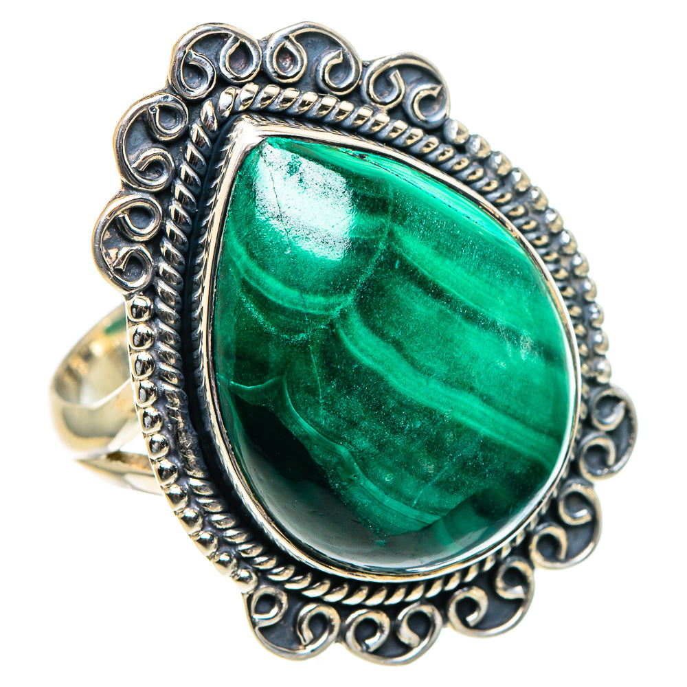 Malachite Rings handcrafted by Ana Silver Co - RING94781