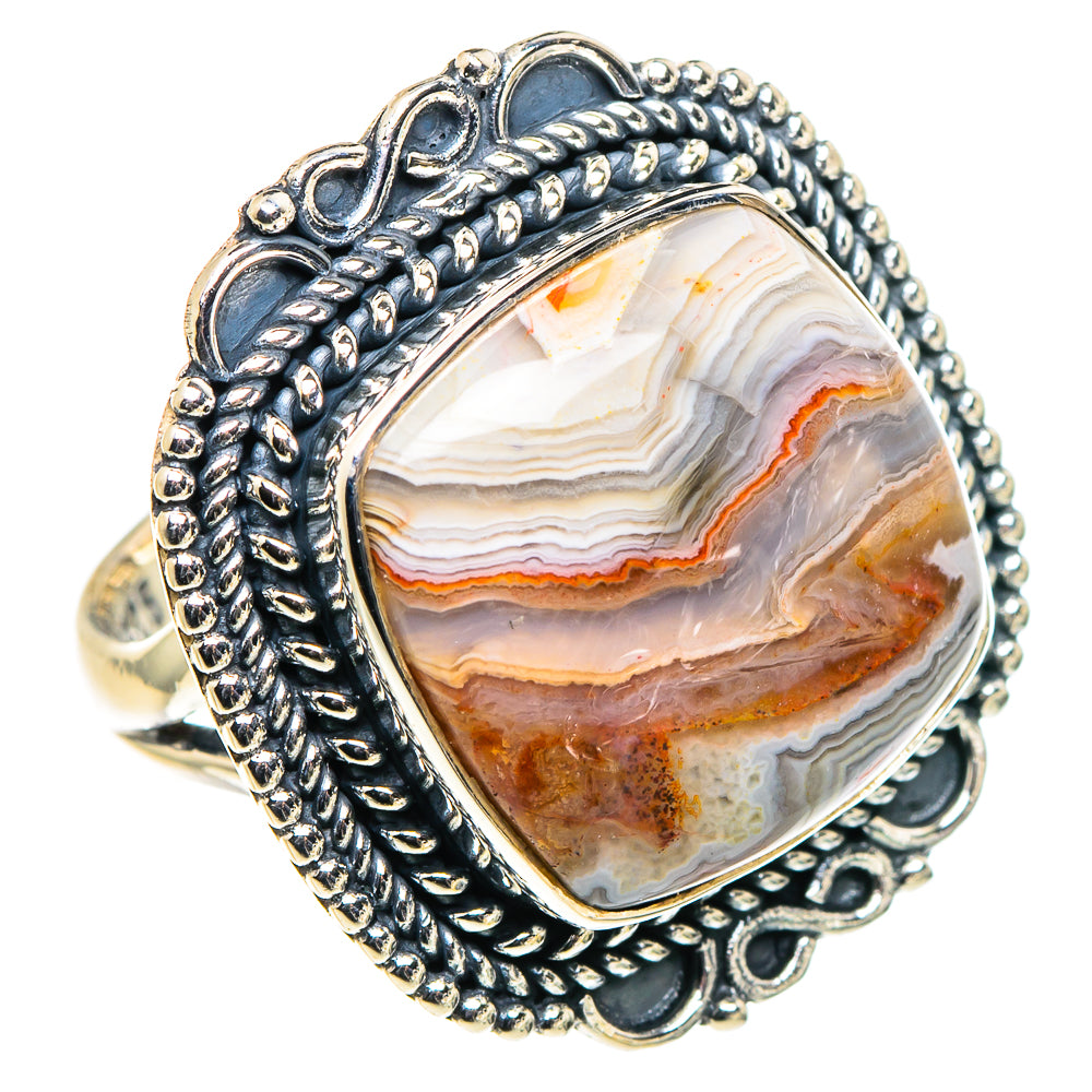 Crazy Lace Agate Rings handcrafted by Ana Silver Co - RING94793