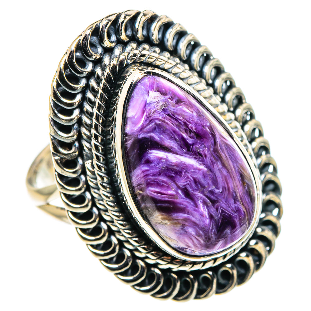 Seraphinite Rings handcrafted by Ana Silver Co - RING94806 - Photo 2
