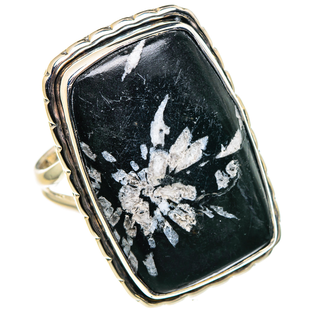 Snowflake Obsidian Rings handcrafted by Ana Silver Co - RING94809