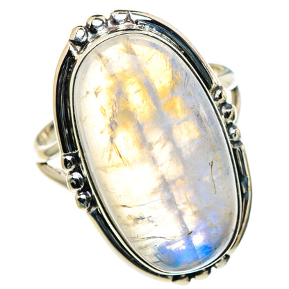 Rainbow Moonstone Rings handcrafted by Ana Silver Co - RING94813