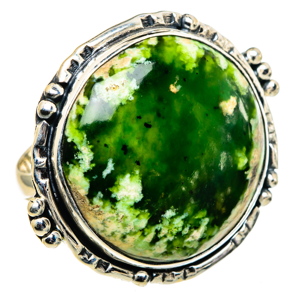Australian Green Opal Rings handcrafted by Ana Silver Co - RING94828