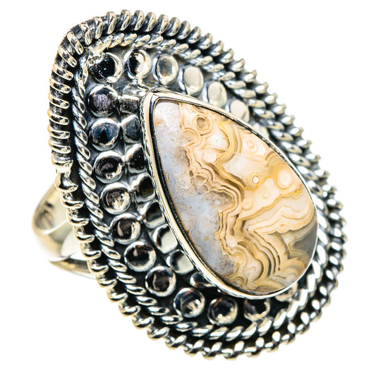 Laguna Lace Agate Rings handcrafted by Ana Silver Co - RING94855