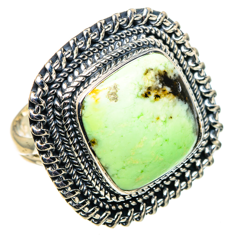 Lemon Chrysoprase Rings handcrafted by Ana Silver Co - RING94862 - Photo 2