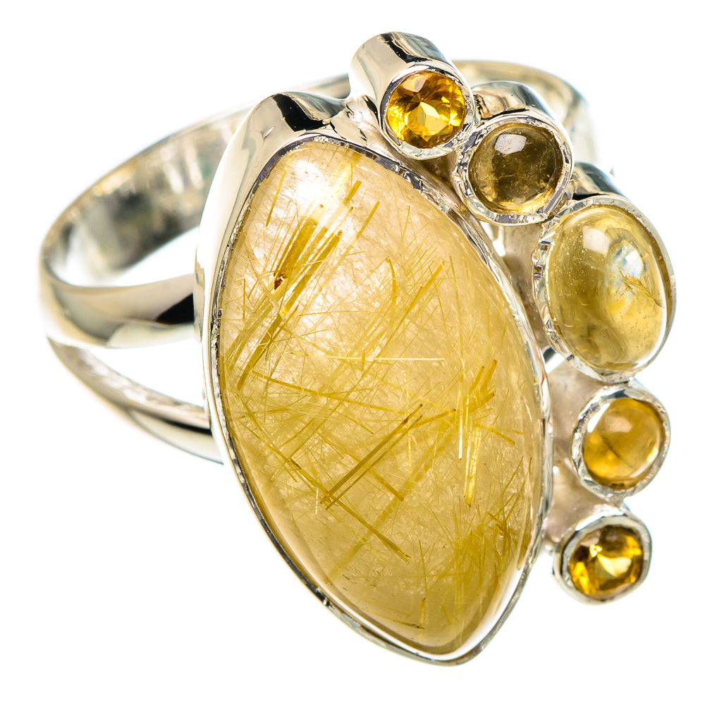 Rutilated Quartz, Citrine Rings handcrafted by Ana Silver Co - RING94882