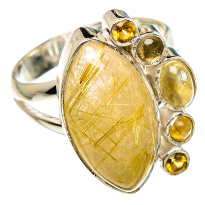 Rutilated Quartz, Citrine Rings handcrafted by Ana Silver Co - RING94882