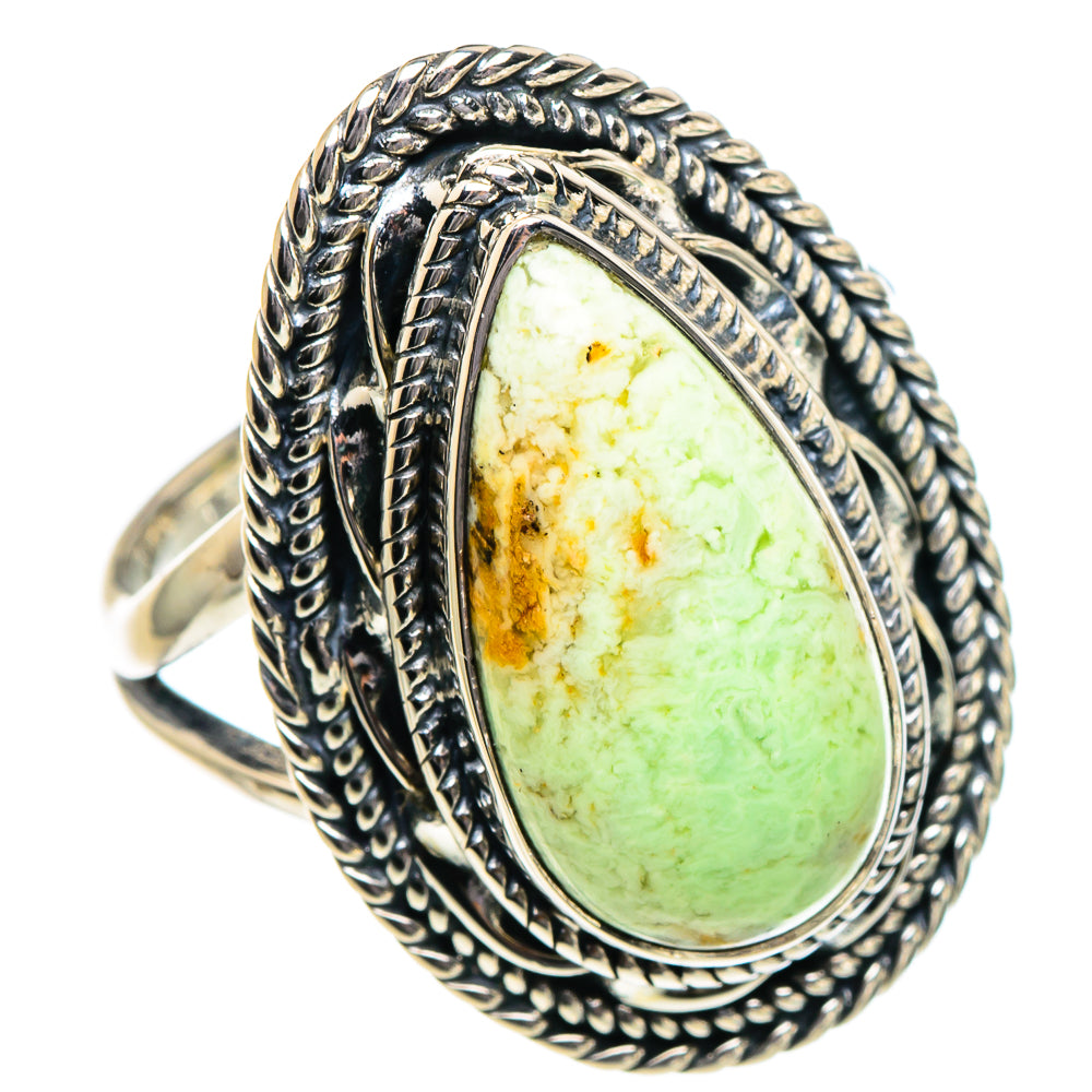 Lemon Chrysoprase Rings handcrafted by Ana Silver Co - RING94891 - Photo 2