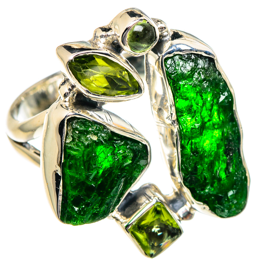 Chrome Diopside, Peridot Rings handcrafted by Ana Silver Co - RING94897
