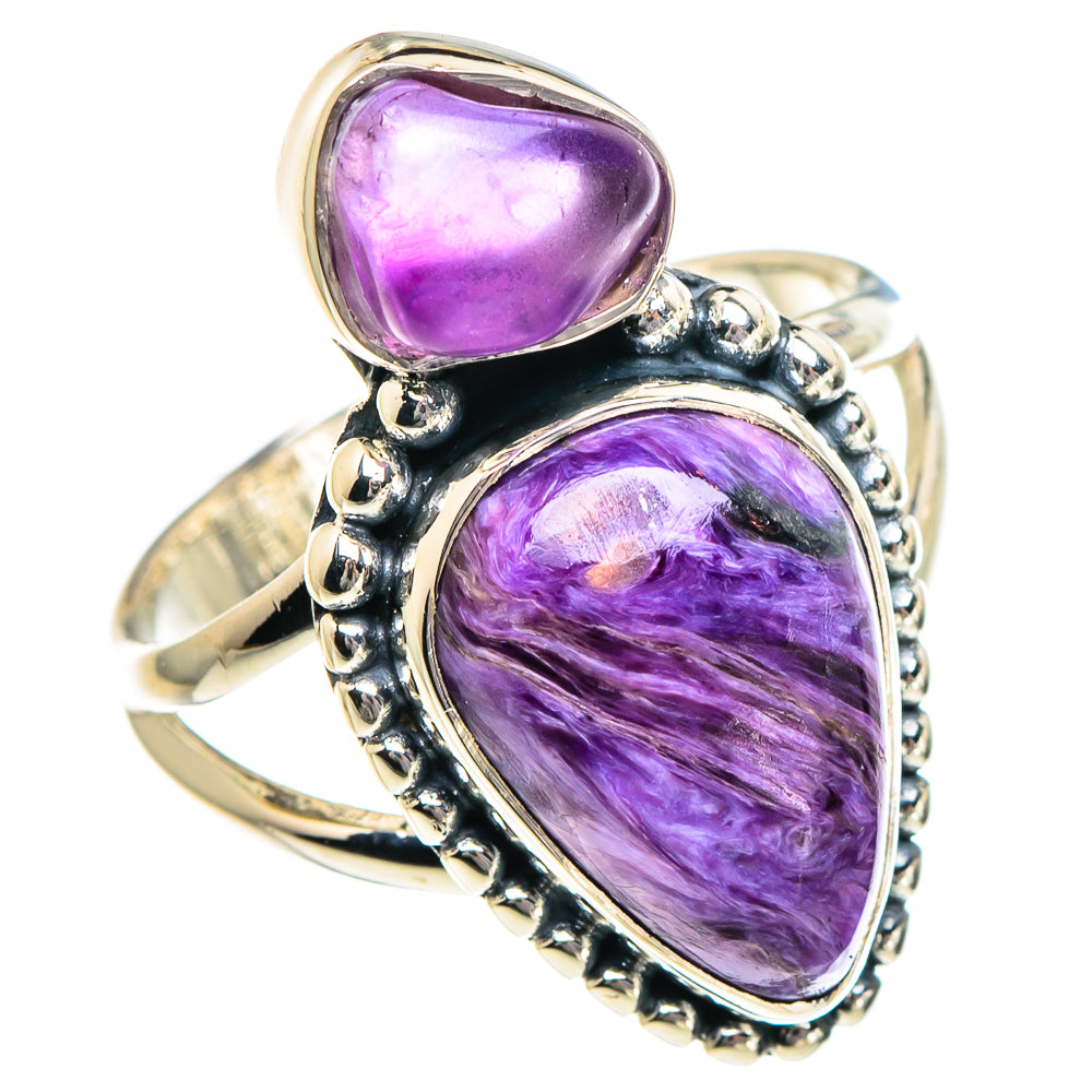 Charoite, Amethyst Rings handcrafted by Ana Silver Co - RING94906