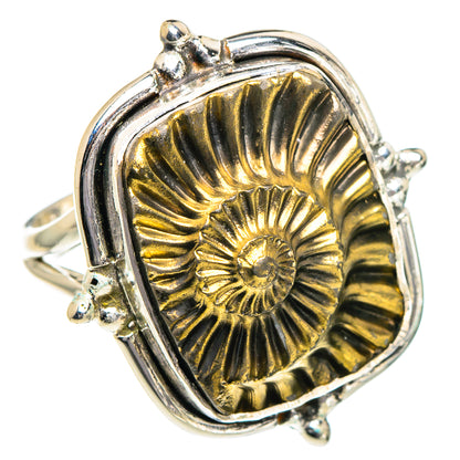 Pyrite Fossil Rings handcrafted by Ana Silver Co - RING94908
