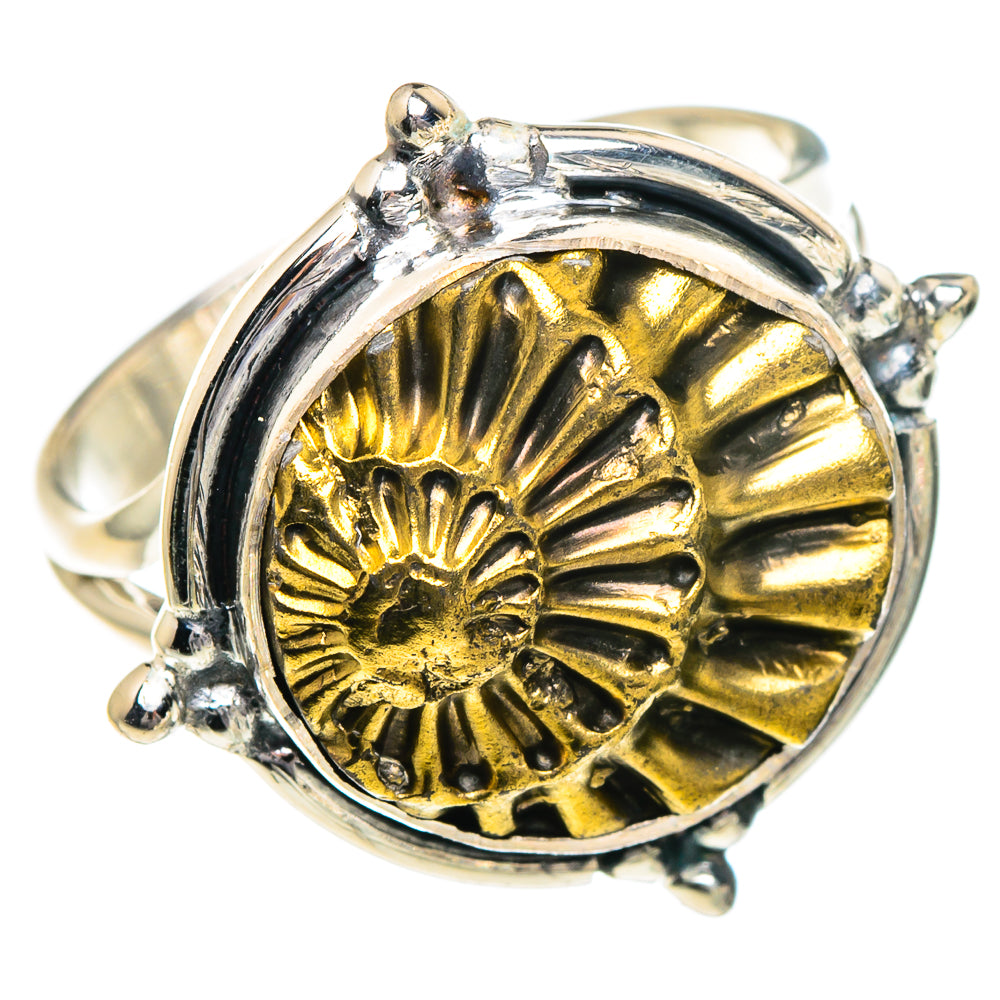 Pyrite Fossil Rings handcrafted by Ana Silver Co - RING94909